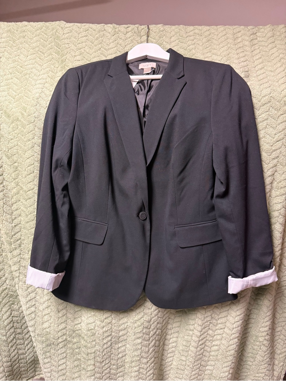 LOFT Black Tailored Single-Button Blazer
